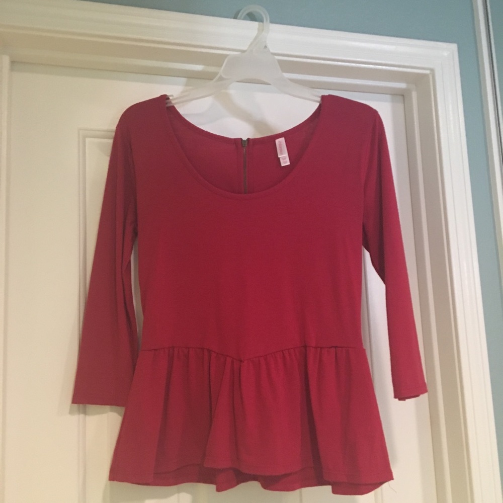Red peplum top